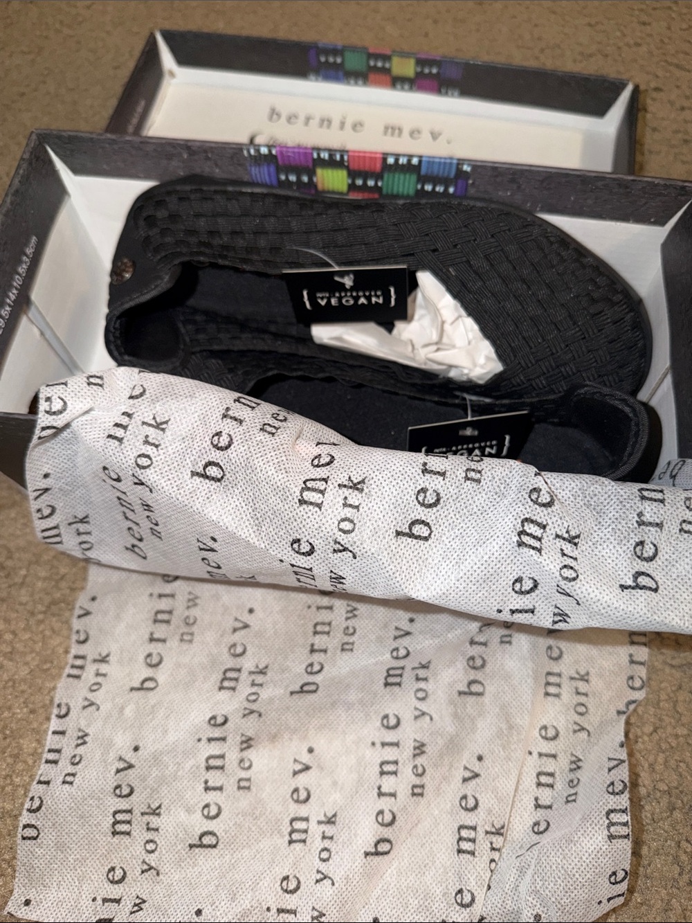 bernie mev. Black Woven Slip-On Loafer